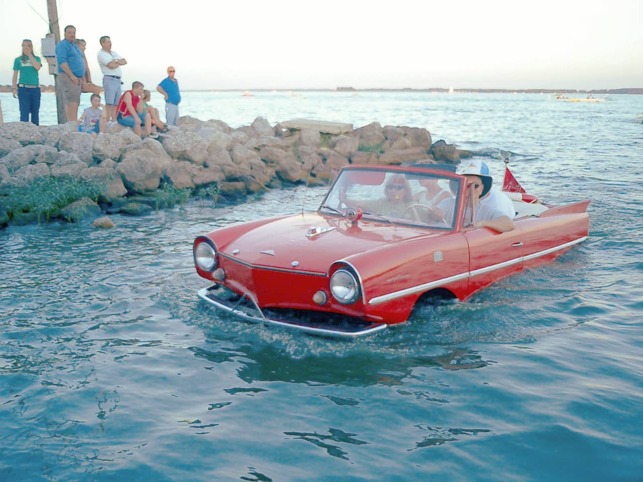 Red Amphicar at a local amphicar show