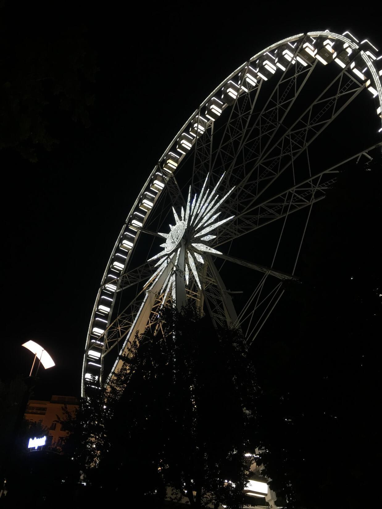 Budapest Eye during a night