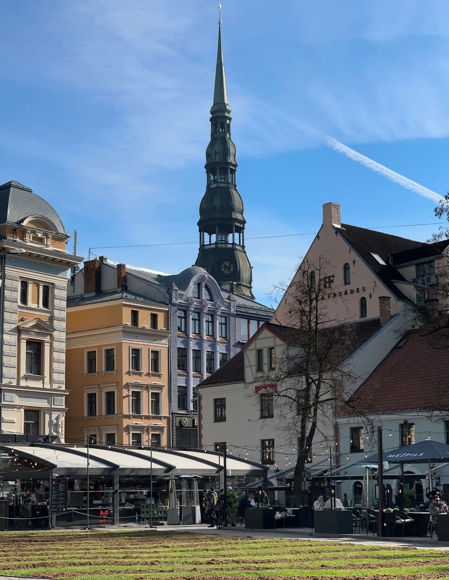 View from Līvu Square with the St. Peter's Church in the background